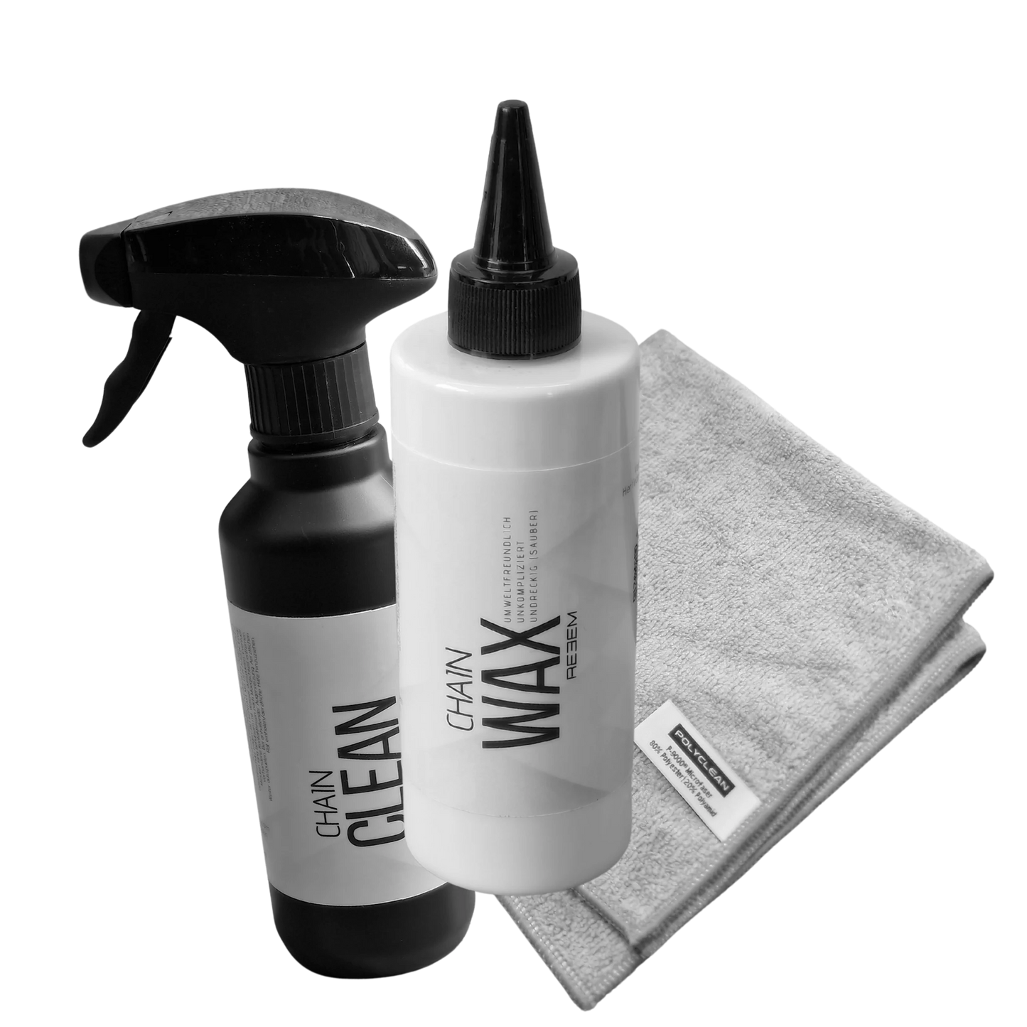REEEM Kettenwachs Starter Set mit Reiniger, großer Flasche Wachs und Mikrofasertuch